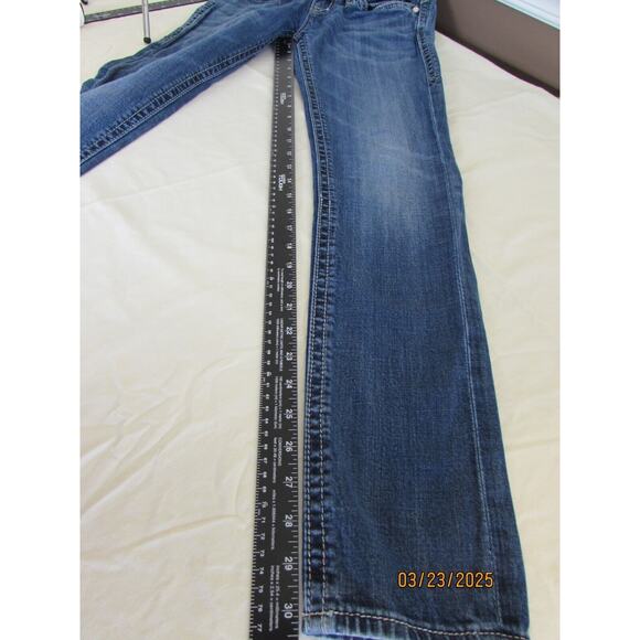 Rock Revival Easy Ankle Sasha Skinny Jeans Womens 27 Low Flap Pocket Bling - Picture 12 of 12